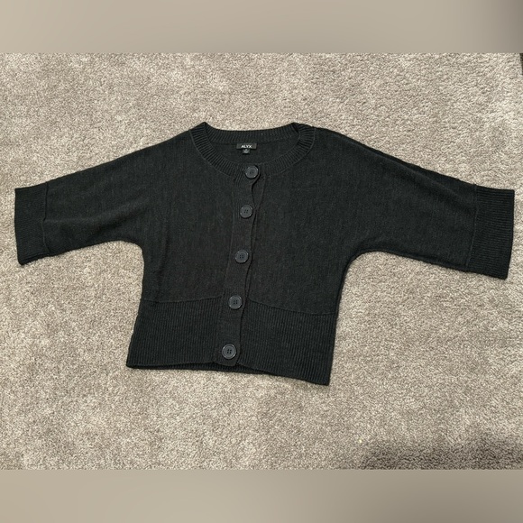ALYX Black/Gray Quarter Sleeve Button Up Cardigan - Picture 5 of 8